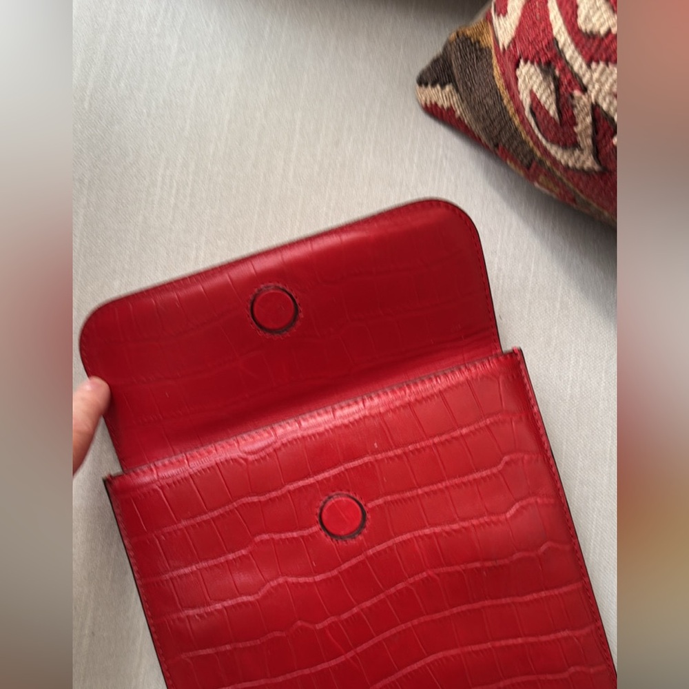 Red Croc-Embossed Tablet Sleeve - Picture 3 of 4